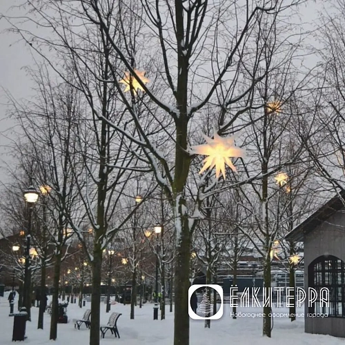 Звезда Гернгута зеленая, для улицы, 40 см